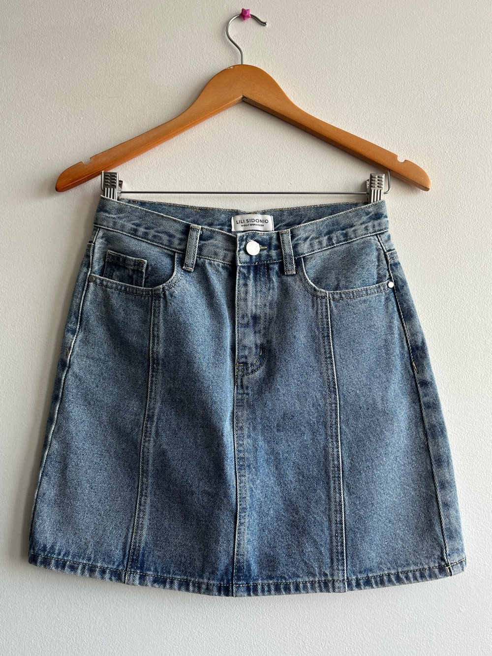 Lili Sidonio Blue Denim A-Line Skirt